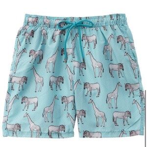 Men's Mr. Swim green white zebra giraffe swimsuit trunks Size Medium